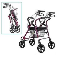 Rollator Walker for Seniors with Non-Slip Aluminum Alloy Adjustable, Stand Rolling Ultra Walker with Fixed Brake, Supports Up to 230 Lbs