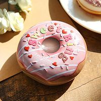 Zbtrade Doughnut Shaped Gift Box, Birthday Wedding Party Christmas Eve Chocolate Candy Case Xmas Sweet Container Decor (Pink)