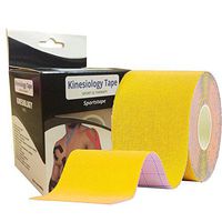Kinesiology Tape Elastic Sport Athletic Therapeutic Taping Muscle Recovery Waterproof Pain Tape 2" X 16.5' per Roll Uncut(yellow)