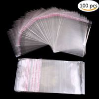 Clear Resealable Cellophane Bags, Yiphates Self-Adhesived Cellophane Bags for Bakery, Candle, Cookie, Scented Tea, Jewelry 100 Pieces