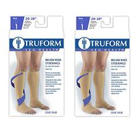 Truform Compression 20-30 mmHg Knee High Open Toe Stockings Black, 3X-Large, 2 Count