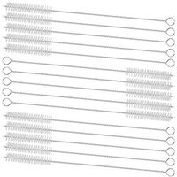 GFDesign Drinking Straw Cleaning Brushes Set Pipe Tube Cleaner Nylon Bristles Stainless Steel Handle - 8" x 3/8" (10mm) - Set of 15