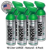 95% Pure Oxygen Supplement, Portable Canister of Clean Oxygen, Increases Endurance, Recovery, Mental Acuity and Performance (10 Liter Can, Natural, 6-Pack)