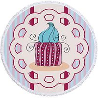 Meidexian888 Yoga Mat,1 PC Round Beach Pool Home Shower Towel Blanket Table Cloth Yoga Mat (B)