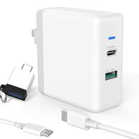 USB C Charger for 2018 iPad Pro 11, 12.9, New MacBook Air, MacBook 12 inch, Samsung S8/S9/S10/Note10, 2 Ports 48W USB C Power Delivery and QC Charger, with 6.6FT C-C Cable and USB Adapter