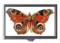 Victorian Butterfly Gold & Colorful Wings Decorative Pill Box