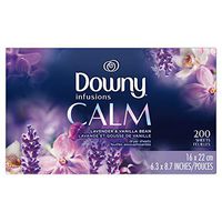 Downy Infusions Fabric Softener Dryer Sheets, Calm, Lavender & Vanilla Bean, 200 Count