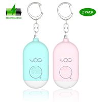 YDO Safe Personal Alarm, 130db Personal Safety Alarm Siren Song for Women Keychain with USB Rechargeable, LED Flashlight, Emergency Self Defense Safe Sound for Kids & Elderly 2 Pack (Blue&Pink)