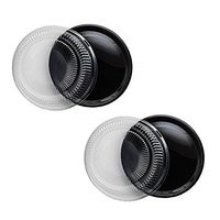 Party Essentials Hard Plastic Tray With Clear Dome Lids, 12", Black