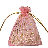 SHZONS 100 PCs Candy Bags Eyelash Drawstring Organza Bags for Wedding Baby Shower Favor Gift Jewelry Bags