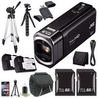 JVC GZ-VX700 1080P HD JVC Everio Camcorder (Black) + 16GB SDHC Card + 32GB SDHC Card + JVC BN-VG121 Battery + Case + Tripod + Mini Flexible Tripod + Card Wallet Saver Bundle