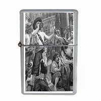 Vintage Pirate Ship Flip Top Oil Lighter S8 Smoking Cigarette Smoker Includes Silver Case Flag Ghost Treasure Captain Boat Map High Seas