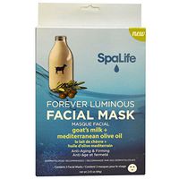 My Spa Life, Forever Luminous Facial Mask, Goat's Milk + Mediterranean Olive Oil, 3 Facial Masks