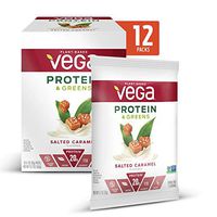 Vega Protein and Greens Salted Caramel (1.1 Ounce, Pack of 12) - Plant Based Protein Powder, Keto-Friendly, Gluten Free, Non Dairy, Vegan, Non Soy, Non GMO - (Packaging may vary)