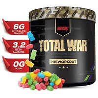 Redcon1 Total War - Pre Workout Powder, 30 Servings, (Sour Gummy) Boost Energy, Increase Endurance and Focus, Beta-Alanine, 350mg Caffeine, Citrulline Malate, Nitric Oxide Booster - Keto Friendly