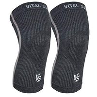 Vital Salveo-Compression Joint Protection Recovery Knee Sleeve/Brace S-Support, Pain Relief, Sports and Daily wear-Dark Grey (1 Pair)-XL