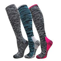 Compression Socks for Men & Women(3 Pairs),15-20mmHg is Best Stockings for Running,Nurses,Athletic,Medical,Pregnancy,Travel-Boost Performance,Blood Circulation&Recovery(Multicoloured 13,Small/Medium)