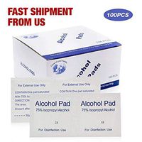 75% Alcohol Disinfectant Cotton Slices, 100 Pcs Sterile Alcohol Prep Pads Gauze Pads Individually Wrapped Swap Pad Wet Wipe for Outdoor Skin Cleaning Care, 6x6 cm