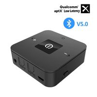 BANIGIPA Bluetooth V5.0 Transmitter Receiver, Wireless AptX Low Latency Audio Adapter for TV, Home Theatre, PC, Laptop, Support Volume Control, Optical TOSLINK, 3.5mm AUX RCA Jack, 25 Hours Playtime