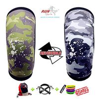 Knee Sleeves (1 Pair) 7 mm Neoprene Best Knee Supports Pain Compression Brace Cap for Squats, Crossfit WODS Weightlifting Powerlifting Strong Knee Pads for Men Women by RUNTOP (S, Green Camo)