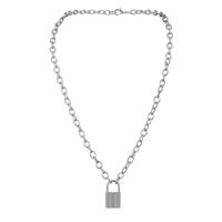 Krun Y Necklace Lock Pendant Simple Cute Necklaces Long Multilayer Chain Fashion Jewelry Women Girls Gift for Her