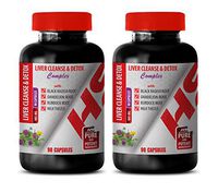 Liver Support Capsules - Liver Cleanse & Detox 905 MG Complex - Milk Thistle and Dandelion Root - 2 Bottles 180 Capsules
