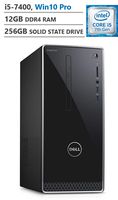 Dell Inspiron Business Desktop, Intel Core i5-7400 3.00GHz Processor (6MB Cache, Up to 3.50GHz), Intel HD Graphics 630, 12GB Memory, 256GB Solid State Drive, Windows 10 Pro, Black