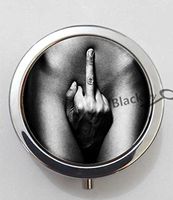 BlackKey Middle Finger 3-Compartment Decorative Pocket Gift Box Case Organizer for Pill, Color 1-1034