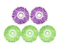PANDA SUPERSTORE Set of 5 Mop Replacement Heads for Spinning Mop, Green & Purple