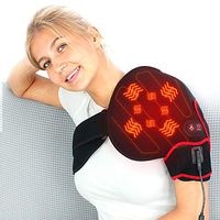 CREATRILL Infrared Shoulder Heating Pad with Vibration Massager for Pain Relief, Auto Off Electric Heated Wrap Brace for Shoulder Injuries Blade Pain, Arthritis, Tendinitis, Frozen Shoulder,(S/M/L)