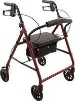 ProBasics Medical Rolling Walker with Wheels - 4 Wheel Walker with Seat, Backrest and Storage Pouch - Rollator Walker for Seniors - Durable Steel Frame Supports up to 300 lbs, 6-inch Wheels, Burgundy