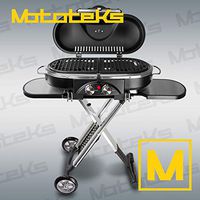 Mototeks, Inc. Portable BBQ Grill Propane Matchless Lighting Foldable CART for Camping Outdoor (Black)