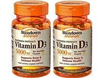Sundown Naturals Vitamin D 5000iu Softgels - 150 ct Pack of 2