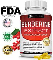 Berberine Extract 1200 mg HCl Complex - Premium Strength Berberine Plus to Support Immune Function, Blood Sugar Metabolism and Cardiovascular Health, for Men Women, 60 Capsules, Lux Supplement
