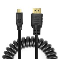 Copeak Coiled HDMI to Micro HDMI Cable High Speed Micro HDMI to Full HDMI Male Cable 19.7"/50cm High Speed Support 1080p Ethernet & Audio Return