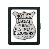Metal Cigarette Case Vintage Poster D-239 Notice Ladies On Beach Must Wear Bloomers City Ord 72