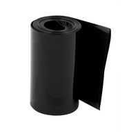uxcell 75mm Flat Width 8M Length PVC Heat Shrink Tube Black for 18650 Batteries