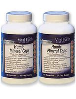 2 Pack! Humic Mineral Caps - 120 capsules - 30 Day Supply (Each)- Whole Food Plant Based Ionic Trace Minerals -Vegan Multimineral Supplement - Great for Travel! by Vital Earth Minerals