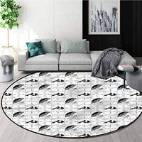 RUGSMAT Vintage Round Rug,Women Fashion Clothes Non-Slip No-Shedding Kitchen Soft Floor Mat Diameter-47