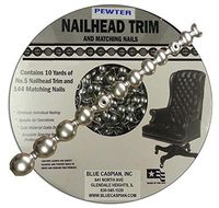 B.C. Upholstery Nailhead Trim with Matching Nails - Pewter - 30 ft (10 yds)