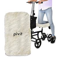 Pivit Knee Crutch Scooter Pad Covers for Foot Injuries | Amazingly Soft Faux Sheepskin Padding for Walker Roller Carts | Pillow Cushion Protector Pads | Broken Leg Mobility Accessory (White)