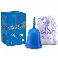 Menstrual Cup, Medical Silicone Reusable - Feminine Hygiene Protection Period Cup (S, Blue)