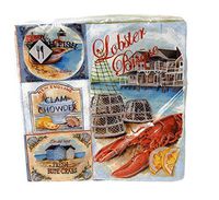 Mesafina New England Seafood 3-Ply Paper Napkins Lunch Dinner, 20 ct