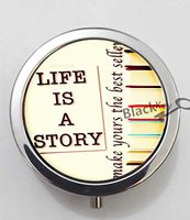 BlackKey Life is A Story Make Yours A Best Seller 3-Compartment Decorative Pocket Gift Box Case Organizer for Pill, Color 1 -1126