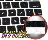 MAC DANISH KEYBOARD STICKERS BLACK BACKGROUND