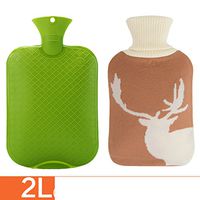 Hot water bottle Hot water bottle green Children hot water bottle Hot water bottle pvc Hot water bottle explosion-prooff 2l-green-A