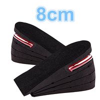 Kalevel Unisex 8cm Height Increase Insole 3.2 Inches Breathable Adjustable Insoles Invisible Height Increase Insoles Shoe Lifts Increased Shoe Pad Elevator Insoles Half Elevator Insole for Men Women