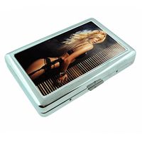 Ohio USA Pin Up Girls Model S10 Silver Cigarette Case Metal Wallet Id Holder 4" X 2.75" RFID Protection
