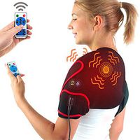 sticro Infrared Shoulder Heating Pad Massager for Pain Relief, Vibration Massage Heated Wrap Braces for Left Right Frozen Shoulder, Rotator Cuff Injury, Arthritis Men Woman - S/M/L