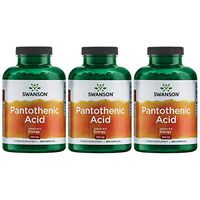 Swanson Pantothenic Acid (Vitamin B-5) Energy Metabolism Nerve Function Support 500 mg 250 Capsules (Caps) (3 Pack)
